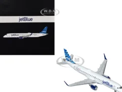 Embraer ERJ-190 Commercial Aircraft "JetBlue Airways" (N323JB) White with Blue Striped Tail "Gemini 200" Series 1/200 Diecast Model Airplane by GeminiJets