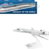 Embraer ERJ-145 Commercial Aircraft "American Eagle - ExpressJet" Gray with Striped Tail (Snap-Fit) 1/100 plastic model by Skymarks