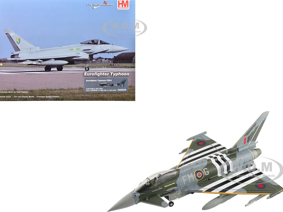Eurofighter Typhoon FGR4 Fighter Aircraft "ZJ913 FM-G" (2024) British Royal Air Force "Air Power Series" 1/72 Diecast Model by Hobby Master