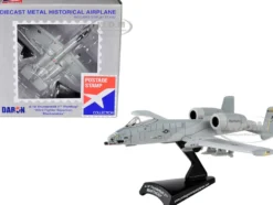Fairchild Republic A 10 Thunderbolt II Warthog Aircraft 163rd Fighter Squadron Blacksnakes United States Air Force 1/140 Diecast Model Airplane Postage Stamp PS5375-3