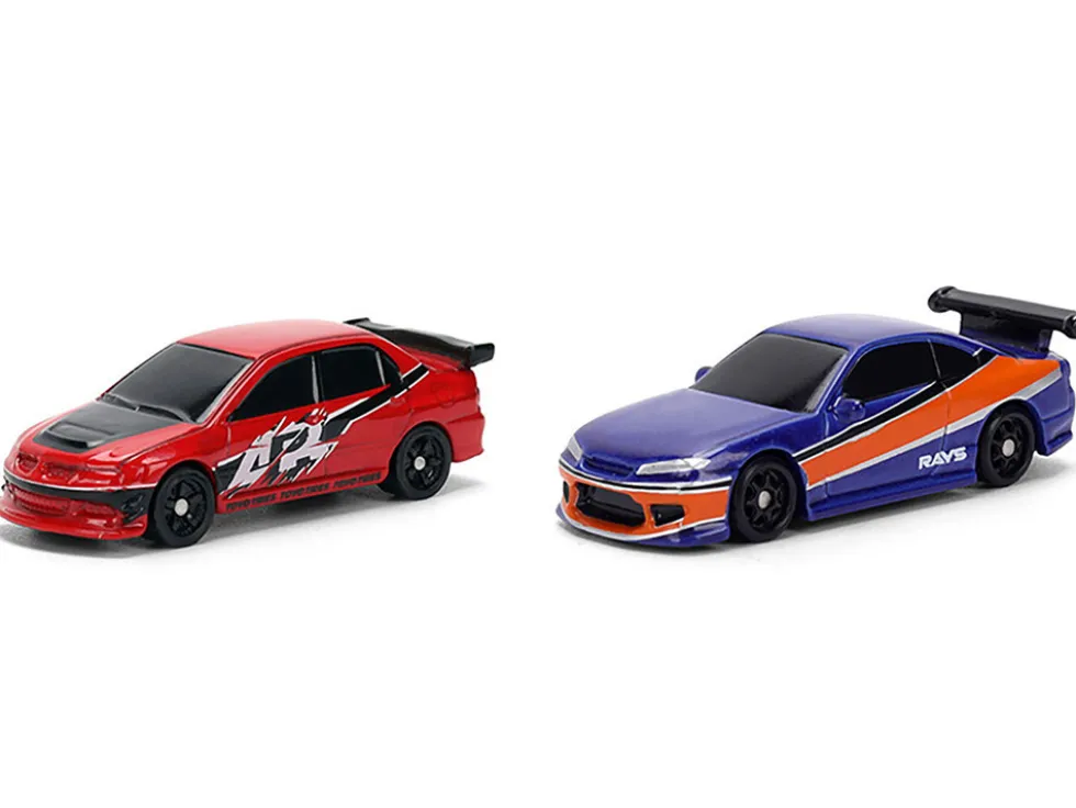 Fast & Furious Han's Garage Diorama with 2 Cars and Accessories "Nano Scene" Series 1/32 Model by Jada