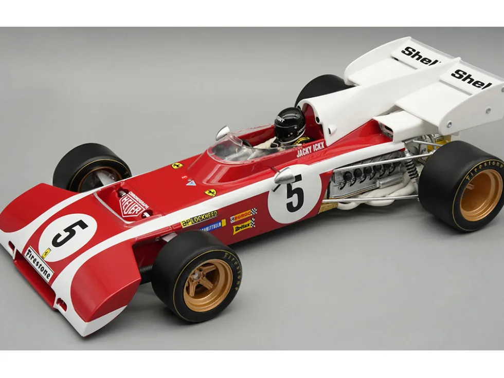 Ferrari 312 B2 #5 Jacky Ickx Formula One F1 "South African GP" (1972) "Mythos Series" with Driver Figure and Display Case Limited Edition to 50 pieces Worldwide 1/18 Model Car by Tecnomodel