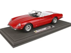 1966 Ferrari 365 California S/N 9935 Convertible Red White Interior DISPLAY CASE Limited Edition 108 pieces Worldwide 1/18 Model Car BBR BBR1814D
