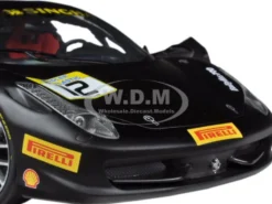 Ferrari 458 Challenge Matt Black #12 1/18 Diecast Car Model Hot Wheels BCT90