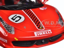 Ferrari 458 Challenge #5 Red 1/24 Diecast Model Car Bburago 26302