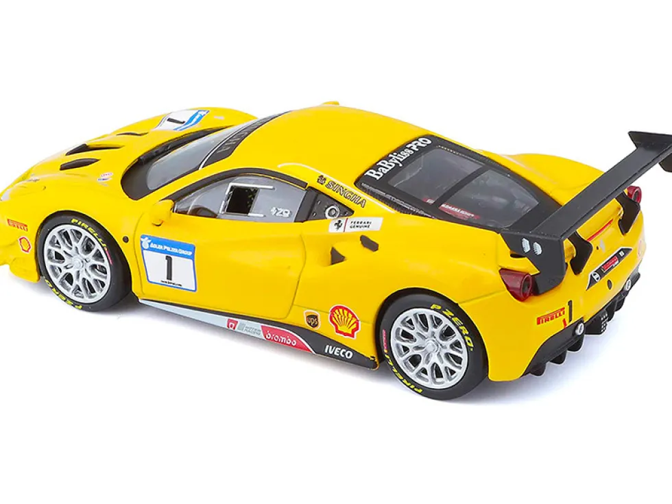 2017 Ferrari 488 Challenge #1 Yellow 1/43 Diecast Model Car Bburago 36306