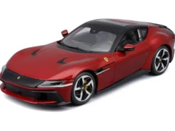 Ferrari 12Cilindri Red Metallic with Black Top "Race + Play" Series 1/24 Diecast Model Car by Bburago