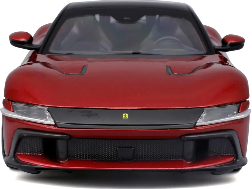 Ferrari 12Cilindri Red Metallic with Black Top "Race + Play" Series 1/24 Diecast Model Car by Bburago