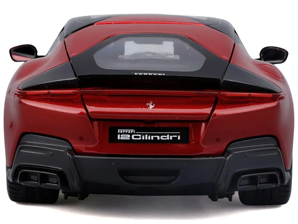 Ferrari 12Cilindri Red Metallic with Black Top "Race + Play" Series 1/24 Diecast Model Car by Bburago