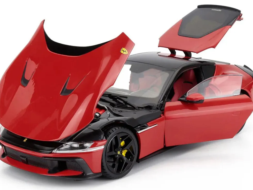 2024 Ferrari 12Cilindri Rosso Corsa Red with Black Top 1/18 Diecast Model Car by Polistil