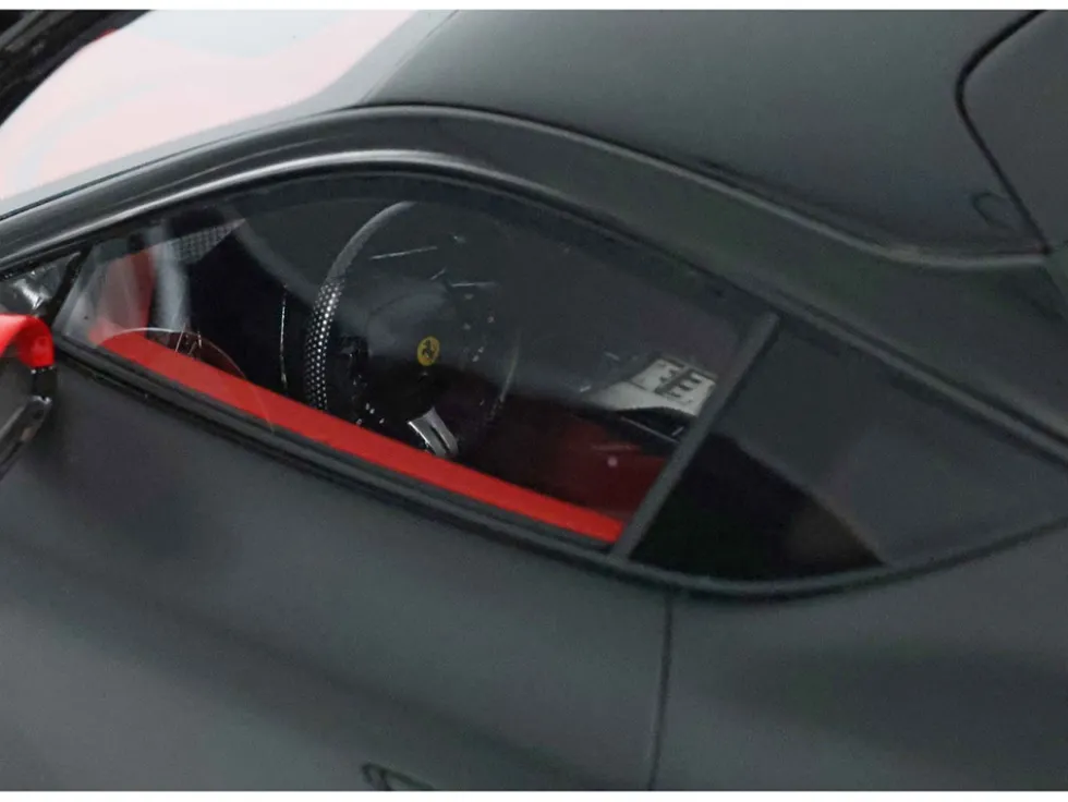Ferrari 12Cilindri with Panoramic Roof Matt Black with DISPLAY CASE Limited Edition to 48 pieces Worldwide 1/18 Model Car by BBR