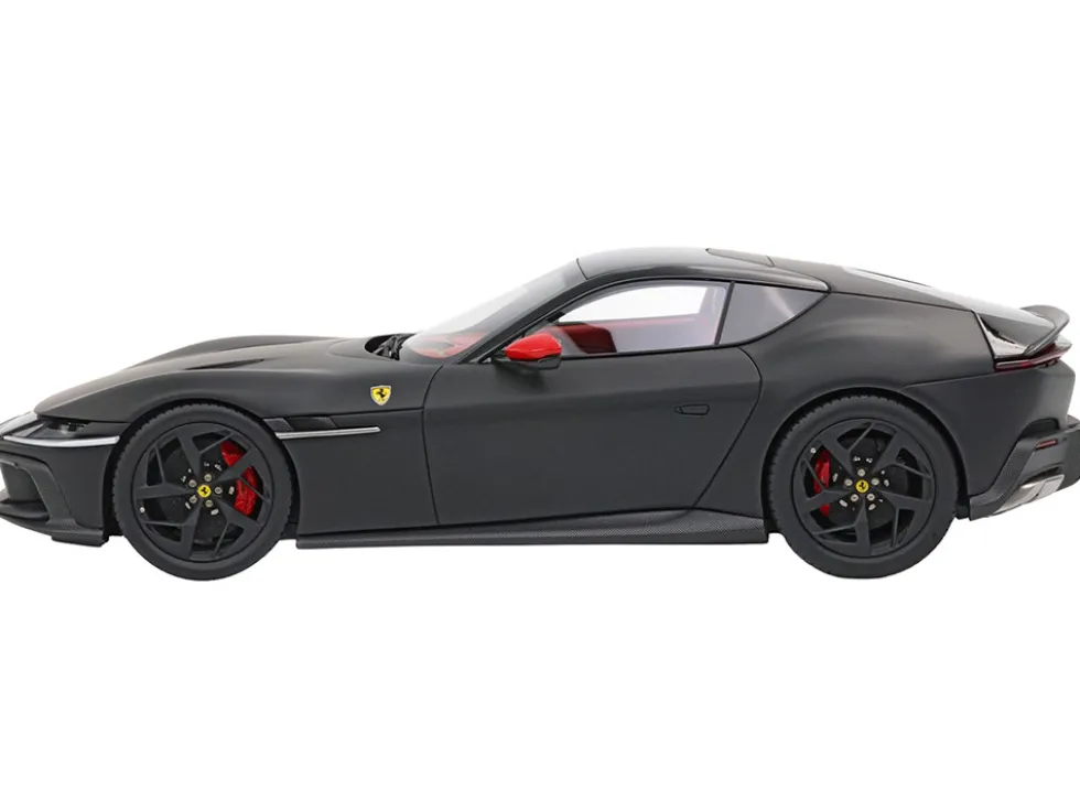 Ferrari 12Cilindri with Panoramic Roof Matt Black with DISPLAY CASE Limited Edition to 48 pieces Worldwide 1/18 Model Car by BBR
