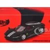 Ferrari Daytona SP3 Matt Black with White Stripes and Red Interior 1/64 Diecast Model Car by BBR