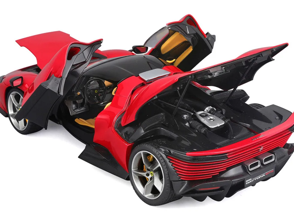 Ferrari Daytona SP3 Red with Black Top "Signature Series" 1/18 Diecast Model Car by Bburago