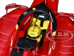 Ferrari F1 75 16 Charles Leclerc Giallo Modena 2nd Place Formula One F1 Italian GP 2022 Formula Racing Series 1/18 Diecast Model Car Bburago 16811CLMZ