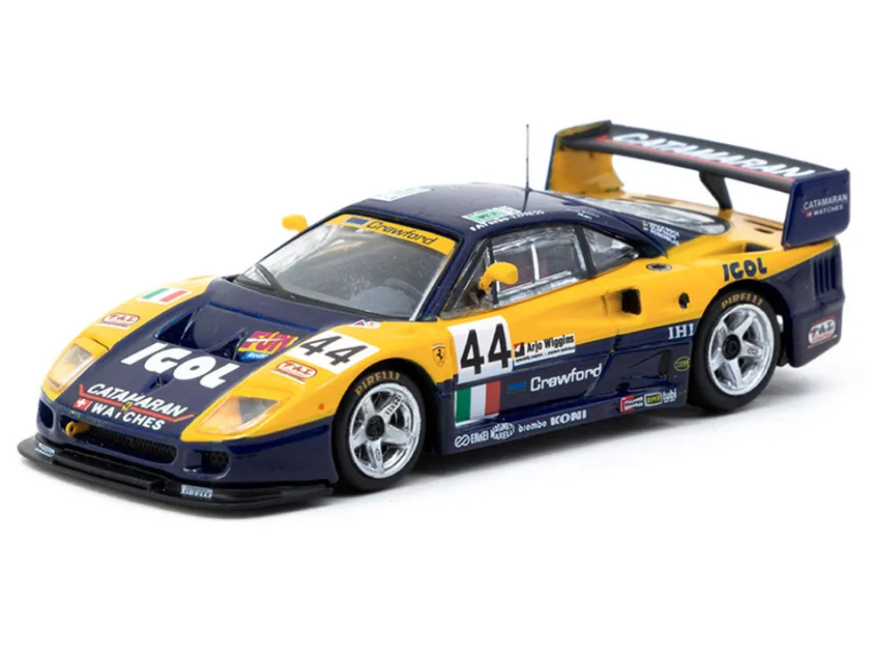 Ferrari F40 GTE #44 Luciano Della Noce - Anders Olofsson - Carl Rosenblad "24 Hours of Le Mans" (1996) "Hobby64" Series 1/64 Diecast Model Car by Tarmac Works