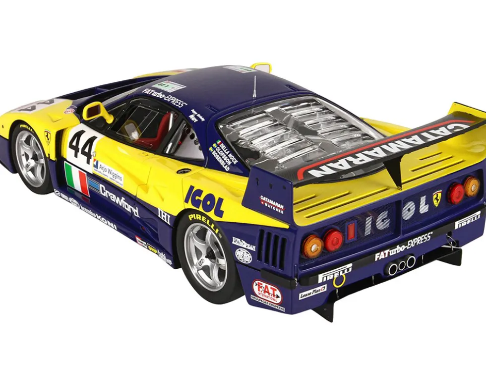 Ferrari F40 LM #44 Luciano Della Noce Anders Olofsson Carl Rosenblad Ennea SRL Igol 24 Hours of Le Mans 1996 with DISPLAY CASE Limited Edition to 200 pieces Worldwide 1/18 Model Car BBR P18139F