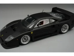 Ferrari F40 LM Matt Black with Enkei Silver Wheels "Press Version" (1996) "Mythos Series" Limited Edition to 75 pieces Worldwide 1/18 Model Car by Tecnomodel