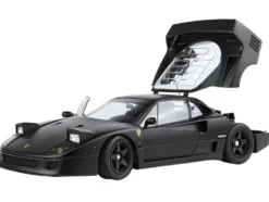 Ferrari F40 Matt Black with Matt Black Wheels with DISPLAY CASE Limited Edition to 102 pieces Worldwide 1/18 Diecast Model Car by BBR and Kyosho