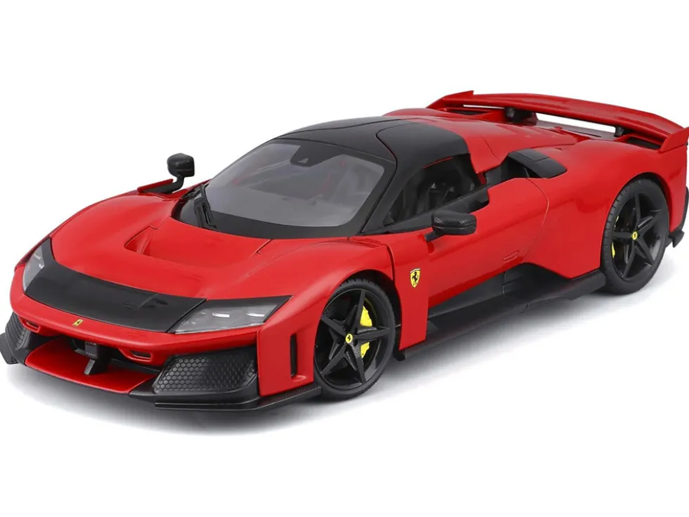 Ferrari F80 Red with Black Top "Race + Play" Series 1/24 Diecast Model Car by Bburago