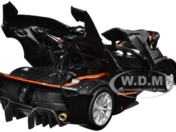 Ferrari FXX-K #5 Fu Songyang Black Gray Top Orange Stripes 1/18 Diecast Model Car Bburago 16010