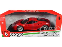 Ferrari 488 GTB Red 1/18 Diecast Model Car Bburago 16008