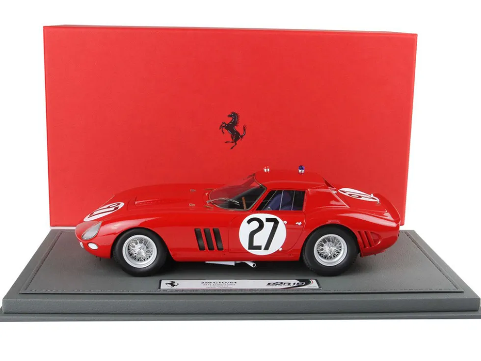 Ferrari 250 GTO #27 Fernand Tavano - Bob Grossman "24 Hours of Le Mans" (1964) with DISPLAY CASE Limited Edition to 200 pieces Worldwide 1/18 Model Car by BBR