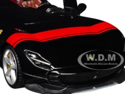Ferrari Monza SP1 Black Metallic with Red Stripes 