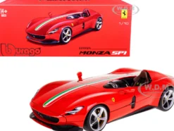 Ferrari Monza SP1 Red with Italian Flag Stripes Signature Series 1/18 Diecast Model Car Bburago 16909