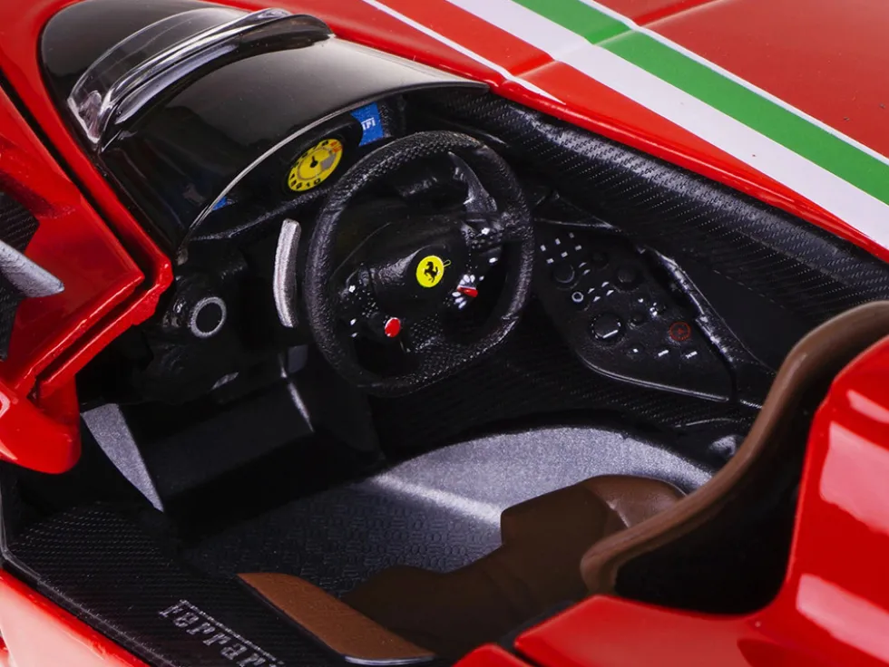 Ferrari Monza SP1 Red with Italian Flag Stripes Signature Series 1/18 Diecast Model Car Bburago 16909
