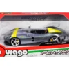 Ferrari Monza SP1 Silver Metallic Yellow Stripes 1/24 Diecast Model Car Bburago 26027
