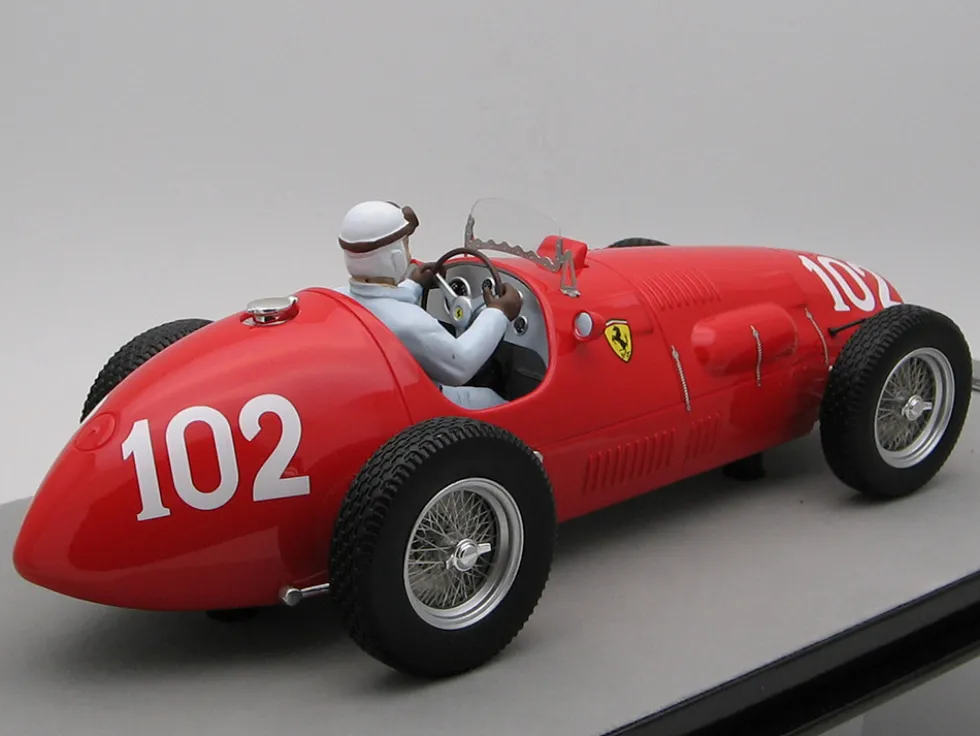 Ferrari 500 #102 Nino Farina 2nd Place Formula Two F2 Nurburgring GP 1952 with Driver Figure Mythos Series Limited Edition to 55 pieces Worldwide 1/18 Model Car Tecnomodel TMD18-66D