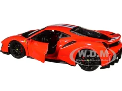 Ferrari 488 Pista Red White Blue Stripes 1/24 Diecast Model Car Bburago 26026