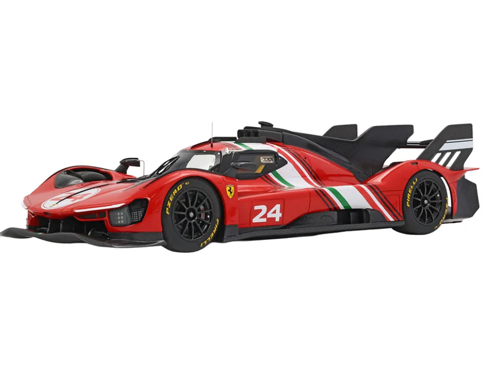 Ferrari 499P Modificata #24 Red with White Stripes "Launch Version" (2023) with DISPLAY CASE Limited Edition to 70 pieces Worldwide 1/18 Model Car by BBR