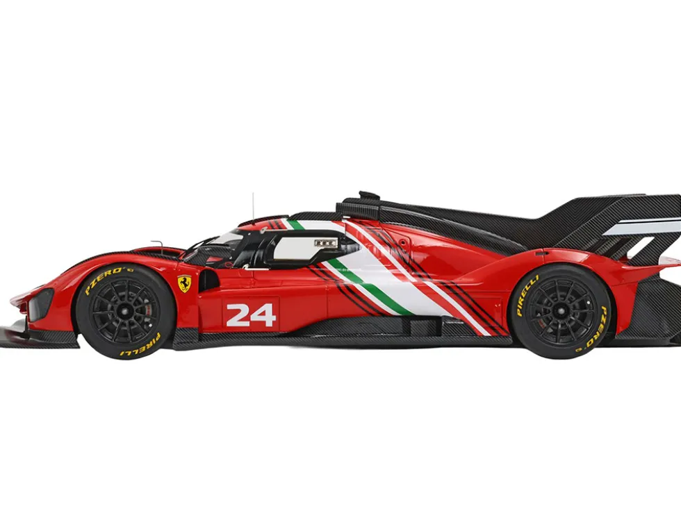 Ferrari 499P Modificata #24 Red with White Stripes "Launch Version" (2023) with DISPLAY CASE Limited Edition to 70 pieces Worldwide 1/18 Model Car by BBR