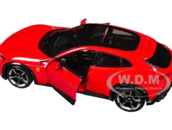 Ferrari Purosangue Red with Sunroof "Race + Play" Series 1/24 Diecast Model Car by Bburago