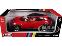 2022 Ferrari Purosangue Rosso Corsa Red with Black Top 1/18 Diecast Model Car by Polistil