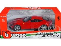 Ferrari Roma Red Metallic Race + Play Series 1/24 Diecast Model Car Bburago 26029