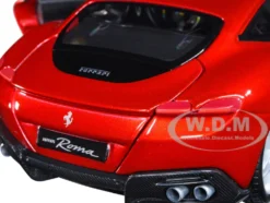 Ferrari Roma Red Metallic Race + Play Series 1/24 Diecast Model Car Bburago 26029