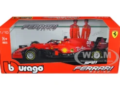 Ferrari SF21 #55 Carlos Sainz Formula One F1 Car Ferrari Racing Series 1/18 Diecast Model Car Bburago 16809SA