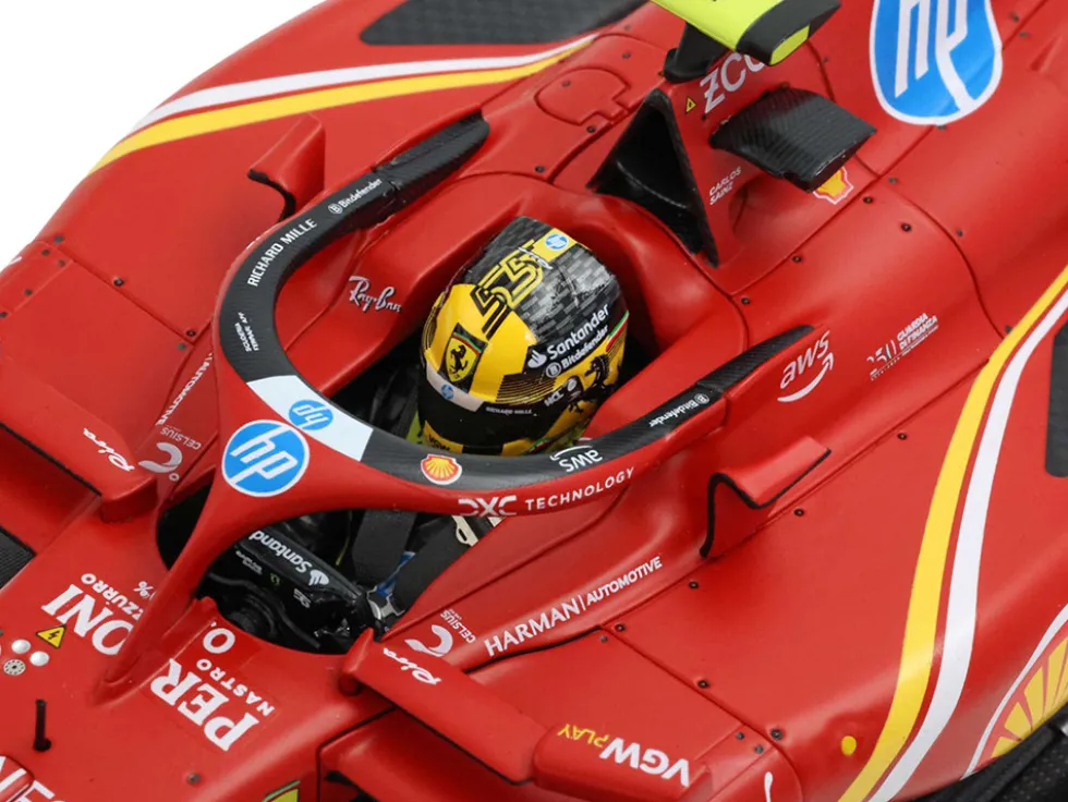 Ferrari SF-24 #55 Carlos Sainz Jr. Formula One F1 "Italian GP" (2024) Limited Edition to 34 pieces Worldwide 1/18 Diecast Model Car by BBR