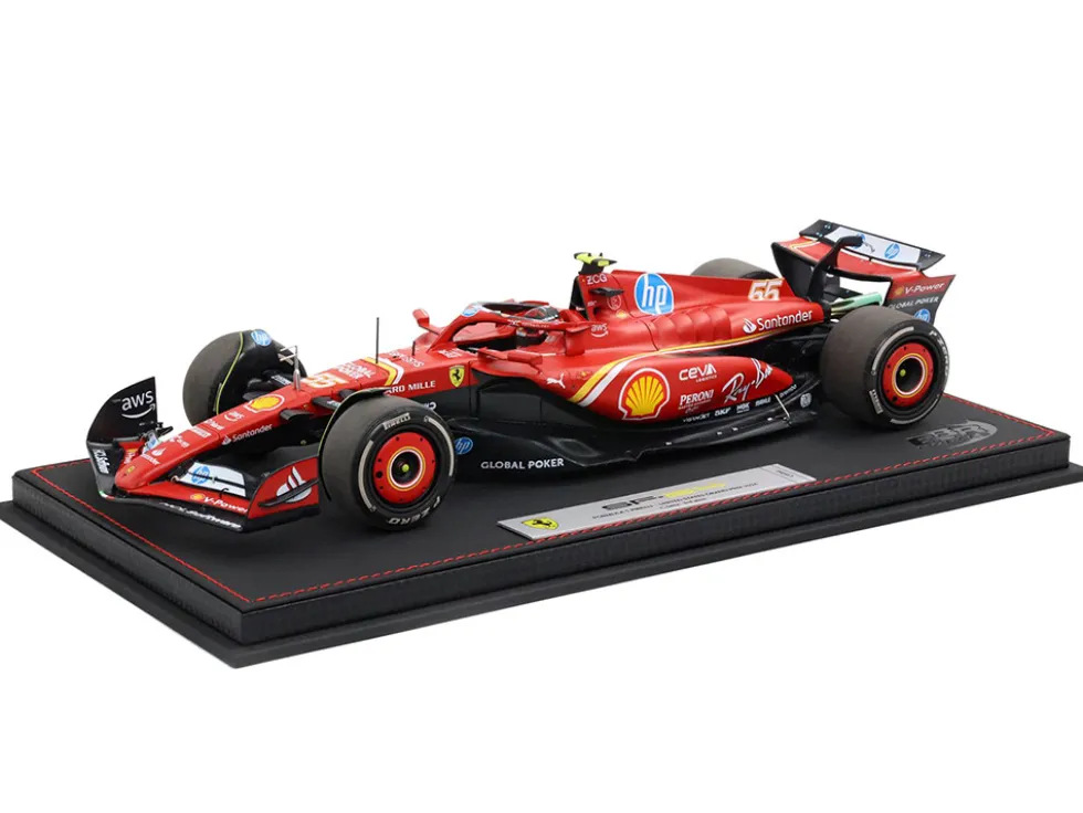Ferrari SF-24 #55 Carlos Sainz Jr. 2nd Place Formula One F1 "United States GP" (2024) Limited Edition to 20 pieces Worldwide 1/18 Diecast Model Car by BBR
