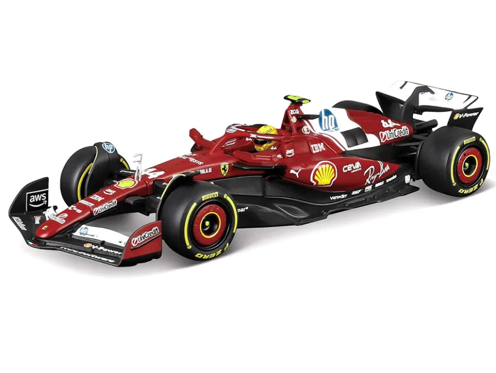 Ferrari SF-25 #44 Lewis Hamilton Formula One F1 "World Championship" (2025) with Display Case 1/43 Diecast Model Car by Bburago