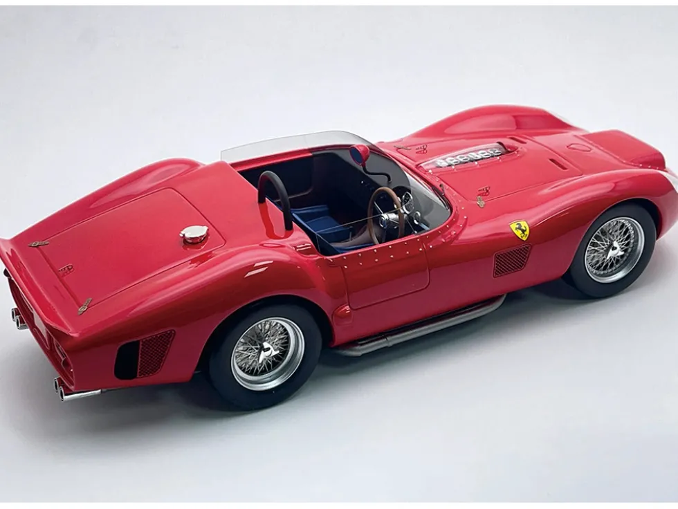 Ferrari 330 TRI-LM (No Roll-Bar - Lower Windshield) "Press Version 1962" Rosso Corsa Red "Mythos Series" with Display Case Limited Edition to 50 pieces Worldwide 1/18 Model Car by Tecnomodel