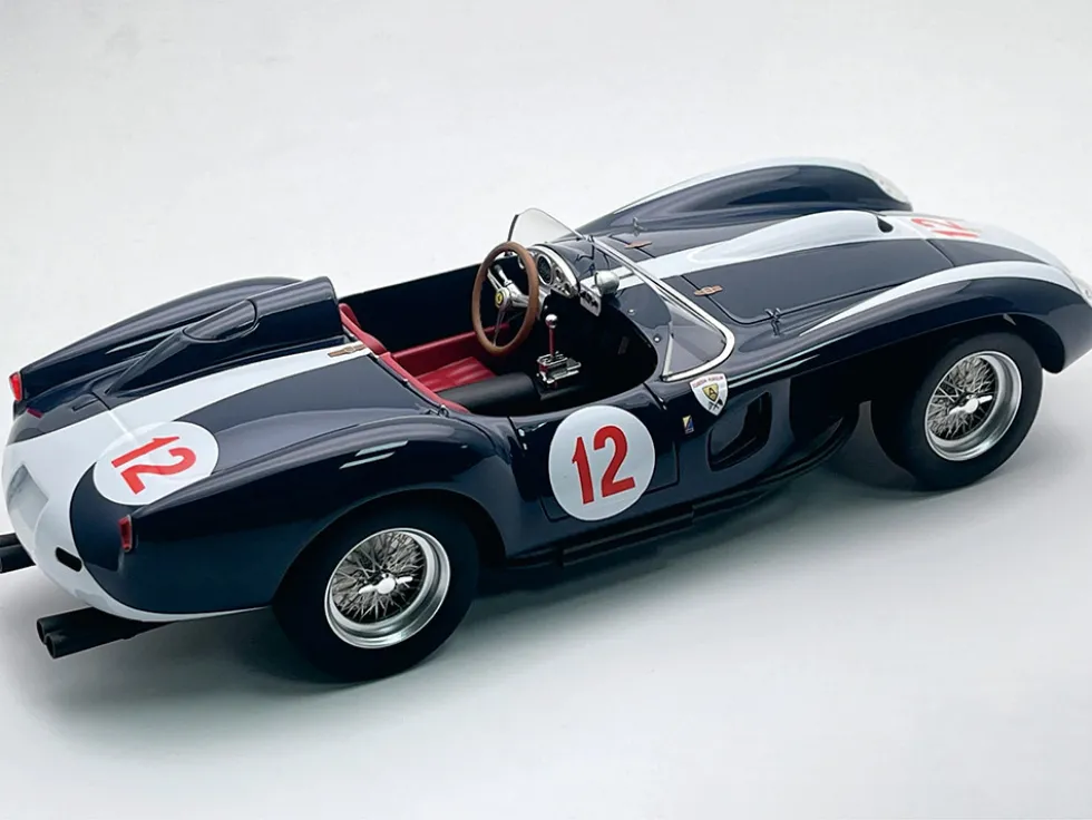 Ferrari 250 TR Pontoon-Fender #12 Curt Lincoln "Team Askolin" 3rd Place "Elaintarhanajo" (1958) "Mythos Series" with Display Case Limited Edition to 40 pieces Worldwide 1/18 Model Car by Tecnomodel