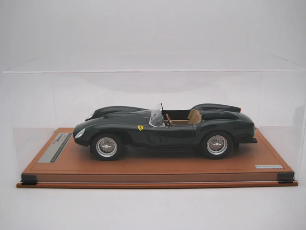 1958 Ferrari 250 TR Pontoon-Fender "Street Version" Green "Mythos Series" with Display Case Limited Edition to 30 pieces Worldwide 1/18 Model Car by Tecnomodel
