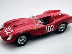 Ferrari 250 TR Pontoon-Fender #102 Wolfgang von Trips - Mike Hawthorn "Scuderia Ferrari" 3rd Place "Targa Florio" (1958) "Mythos Series" with Display Case Limited Edition to 50 pieces Worldwide 1/18 Model Car by Tecnomodel