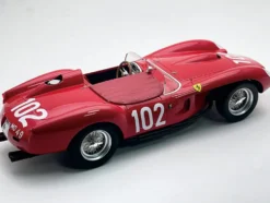Ferrari 250 TR Pontoon-Fender #102 Wolfgang von Trips - Mike Hawthorn "Scuderia Ferrari" 3rd Place "Targa Florio" (1958) "Mythos Series" with Display Case Limited Edition to 50 pieces Worldwide 1/18 Model Car by Tecnomodel