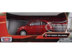 Fiat 500 Nuova Cabrio Red 1/24 Diecast Model Car Motormax 73374