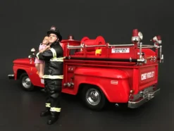 Firefighter Saving Life with Baby Figurine Figure For 1:18 Models American Diorama 77460